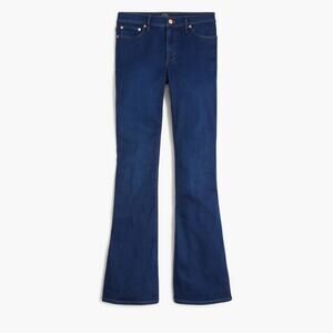 J. Crew Mid Rise Full Length Flare Jeans Signature Stretch Dark Wash Blue 26